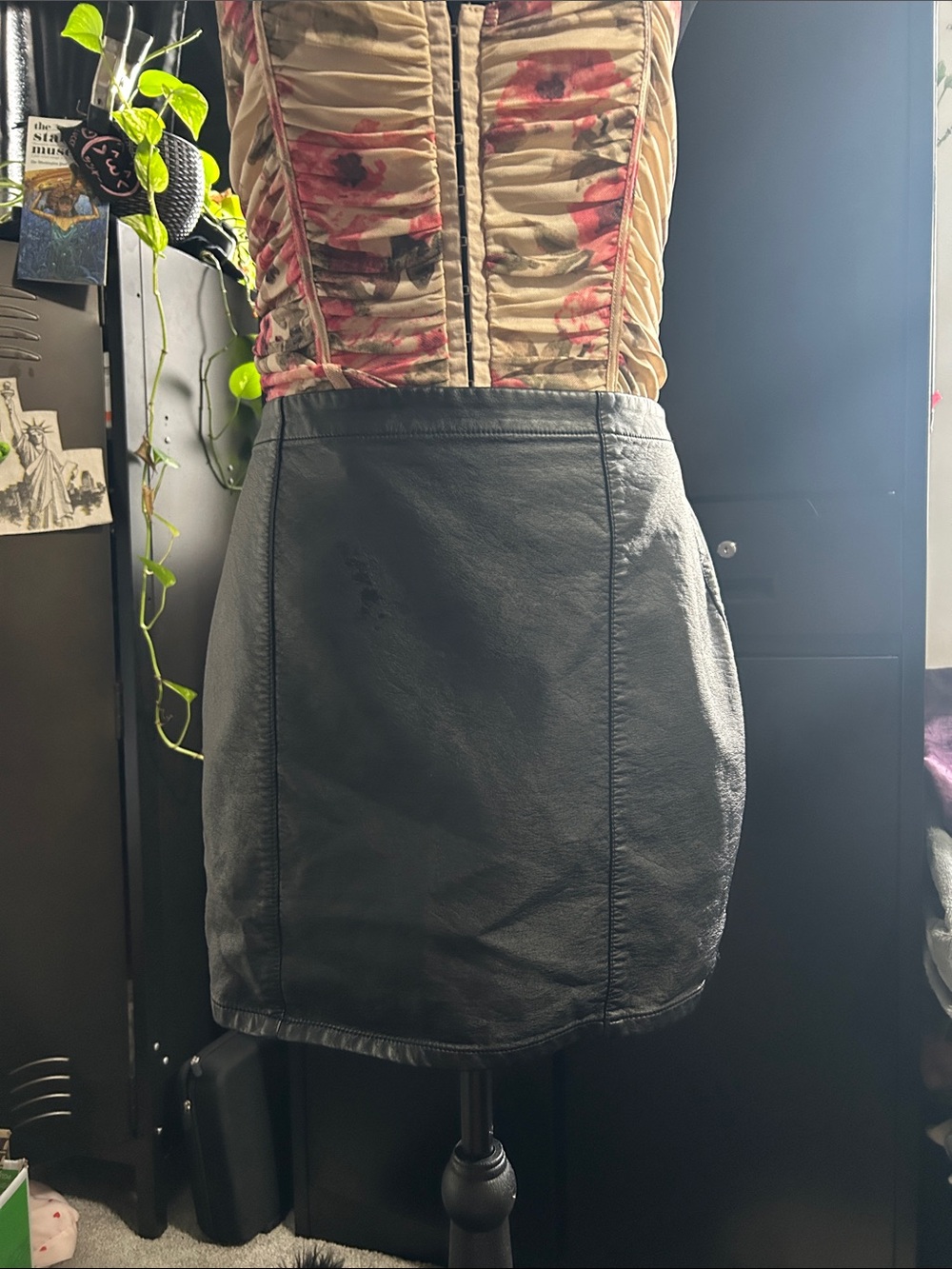 Women’s Black Faux Leather Mini Skirt
